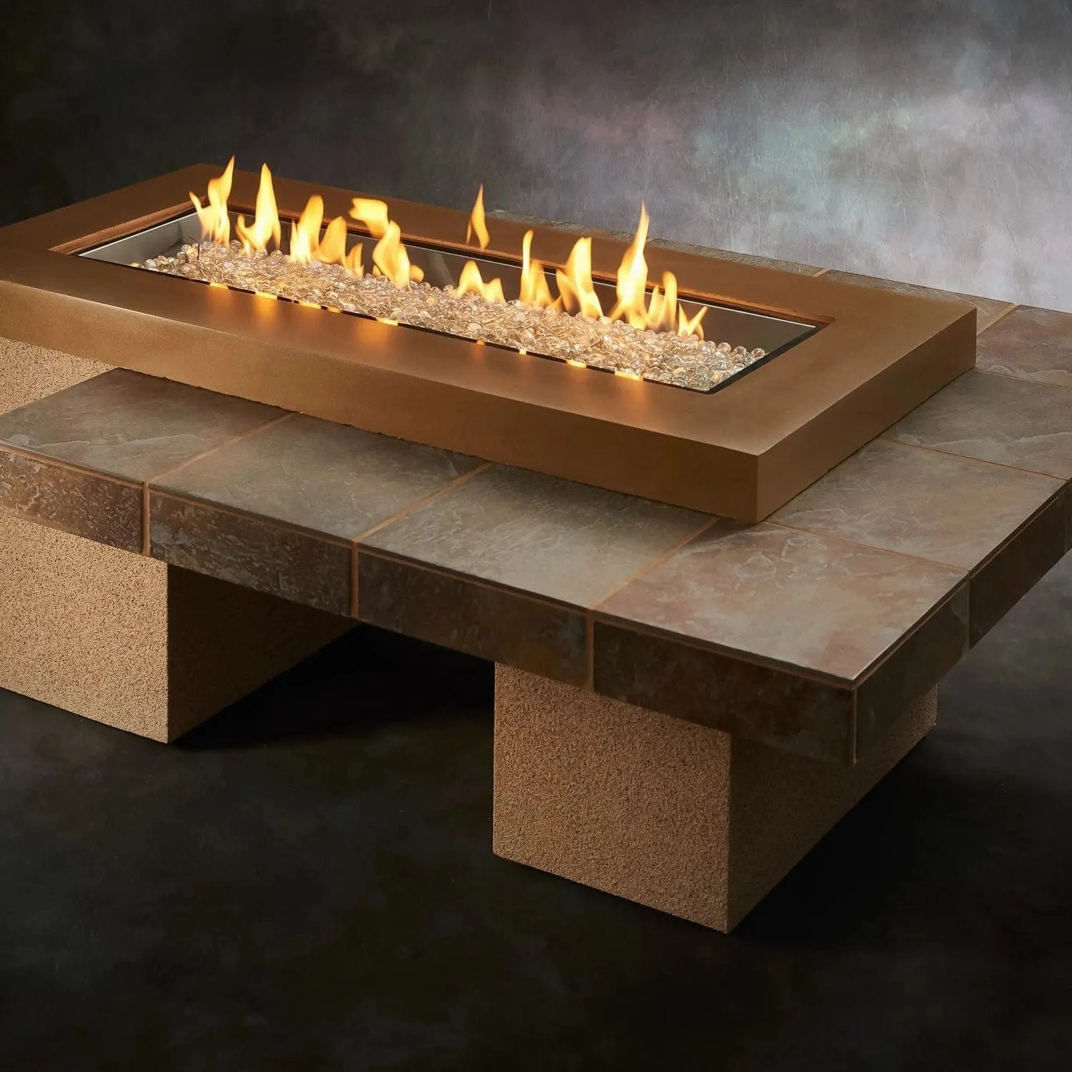 The Outdoor GreatRoom Company Uptown Black 48 Inch Gas Fire Pit Table  w/ Direct Spark Ignition UP1242DSI