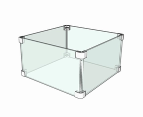 The Outdoor Plus 14x14 inch Square Tempered Glass Wind Guard OPT-WG-1414Fireproof mat for under fire pit