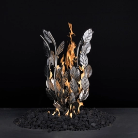 The Outdoor Plus 16x18 inch Stainless Steel Ornament Gas Burning Bush OPT-BBFireproof mat for under fire pit