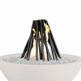 The Outdoor Plus 18x20x1/2 inch Solid Steel Ornament Logs OPT-SLFireproof mat for under fire pit