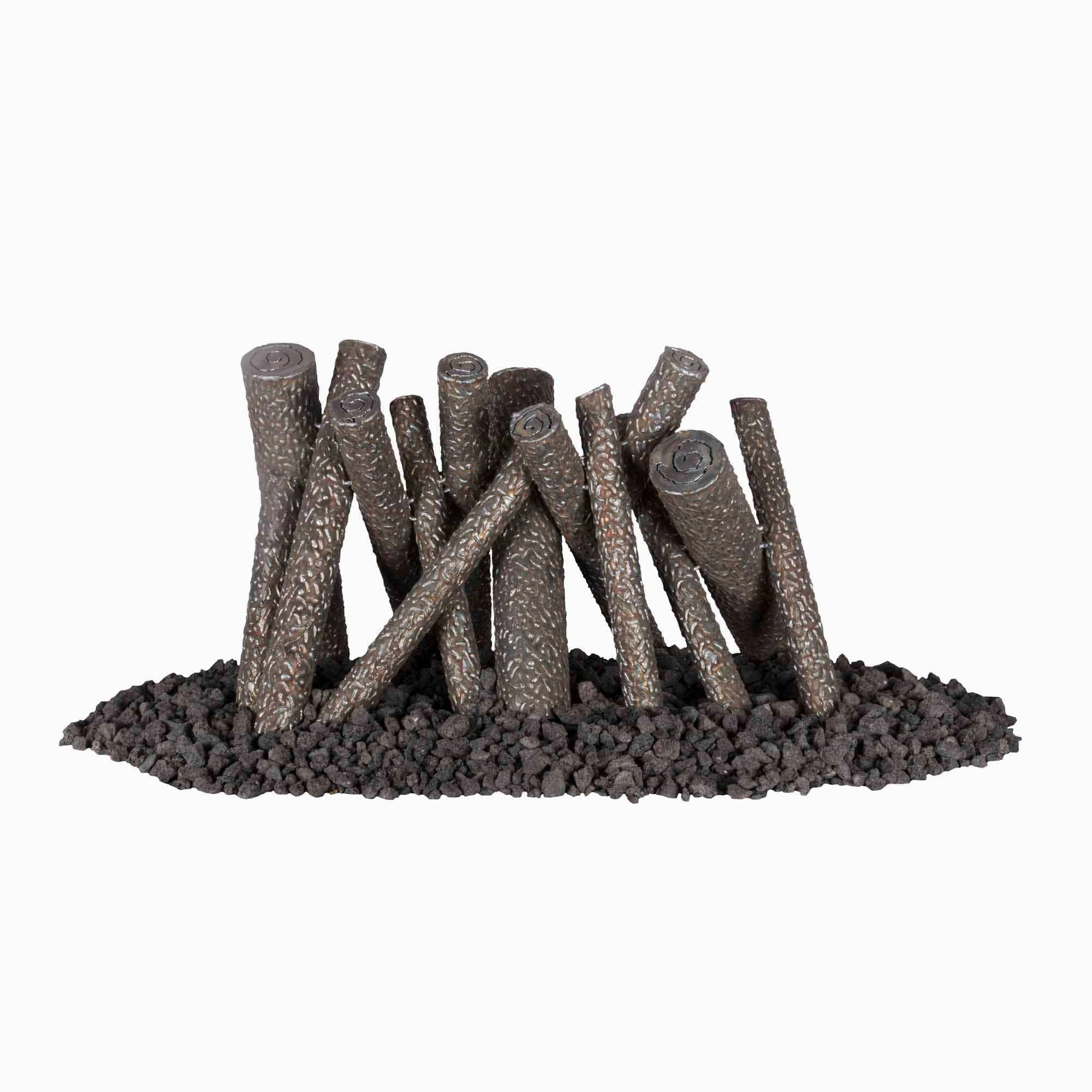 The Outdoor Plus 24x10 inch Steel Ornament Upright Logs OPT-STLOG24Fireproof mat for under fire pit