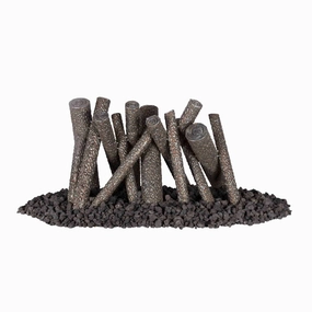 The Outdoor Plus 24x10 inch Steel Ornament Upright Logs OPT-STLOG24Fireproof mat for under fire pit