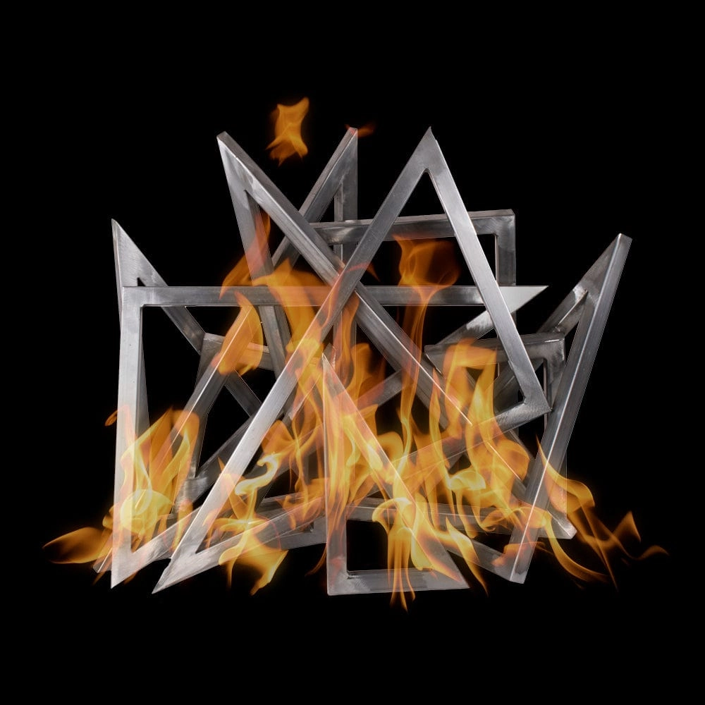 The Outdoor Plus 24x14 inch Triangle Steel Ornament OPT-STTRI24Fireproof mat for under fire pit