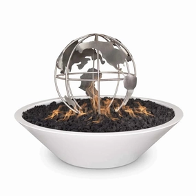 The Outdoor Plus 24x24 inch Stainless Steel Gas Fire Globe Burner OPT-FG24Fireproof mat for under fire pit