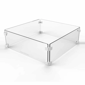 The Outdoor Plus 30x30 inch Square Tempered Glass Wind Guard OPT-WG-3030Fireproof mat for under fire pit