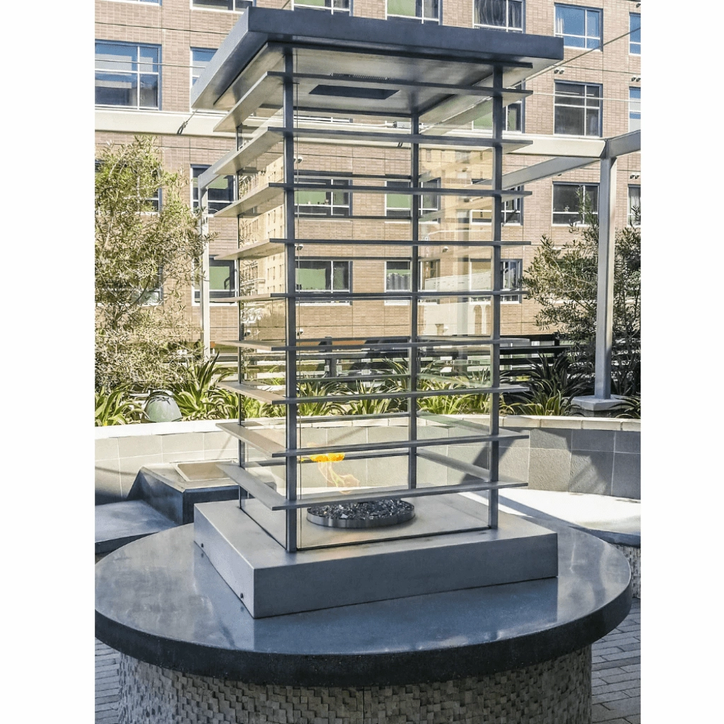 The Outdoor Plus 42" Powder Coated Steel 110V Electronic Ignition High Rise Fire Tower OPT-FTWR642EKIT
