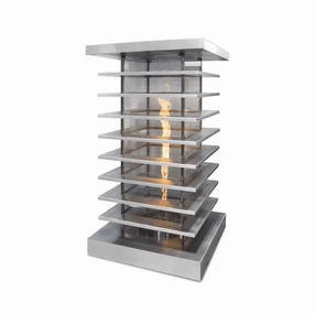 The Outdoor Plus 42" Stainless Steel 12V Electronic Ignition High Rise Fire Tower OPT-FTWR542E12Vportable outdoor fire pit with lid