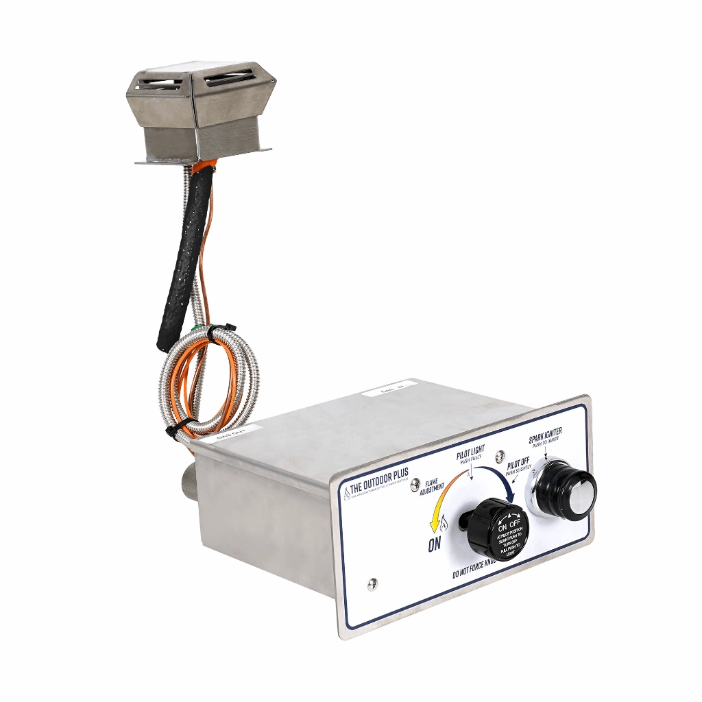 The Outdoor Plus 48x12 Rectangular Drop-in Pan With Brass 'H' Bullet Burner OPT-BP1224RD