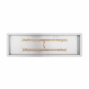 The Outdoor Plus 48x12 Rectangular Drop-in Pan With Brass 'H' Bullet Burner OPT-BP1224RDportable outdoor fire pit with lid