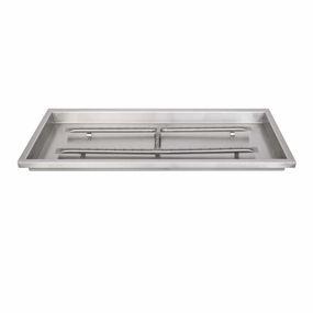The Outdoor Plus 48x12 Rectangular Drop-In Pan With Stainless Steel 'H' Burner OPT-PB1248portable outdoor fire pit with lid