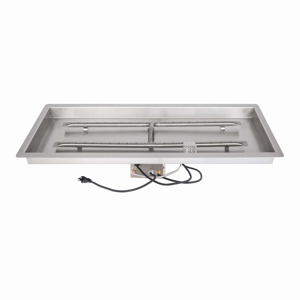 The Outdoor Plus 48x12 Rectangular Drop-In Pan With Stainless Steel 'H' Burner OPT-PB1248