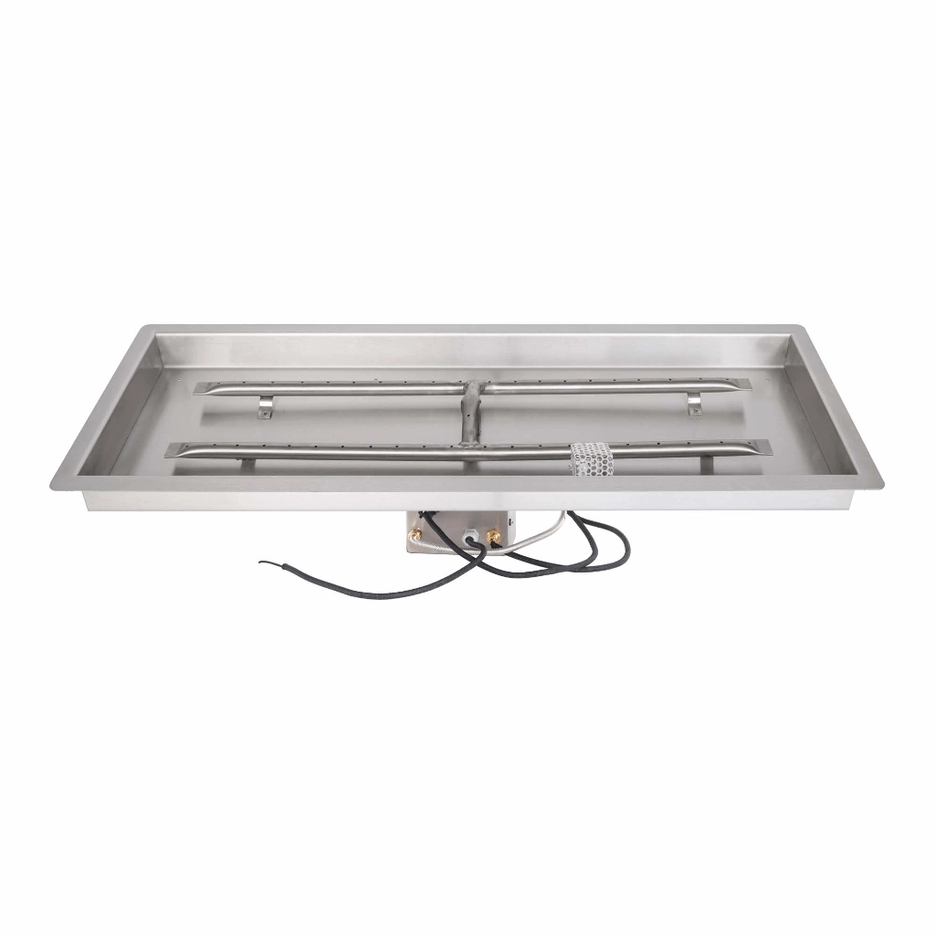 The Outdoor Plus 48x12 Rectangular Drop-In Pan With Stainless Steel 'H' Burner OPT-PB1248