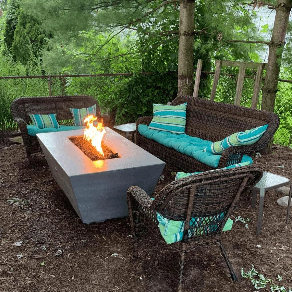 The Outdoor Plus - Angelus 60" Rectangle Concrete Fire Pit Table OPT-AGLGF60