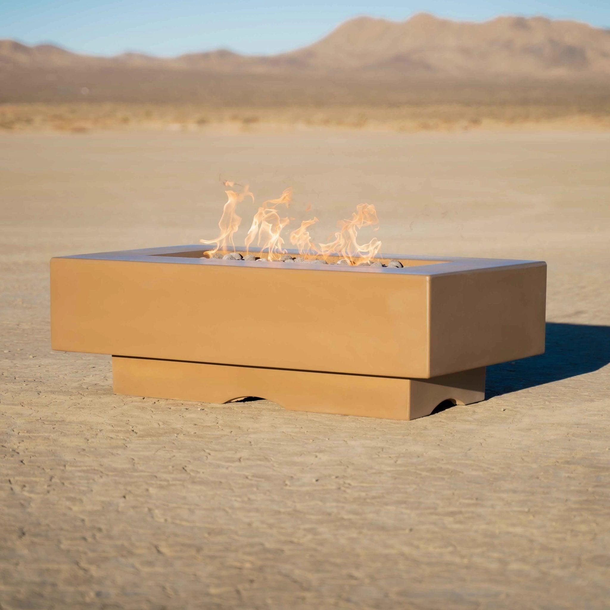 The Outdoor Plus - Del Mar Collection Rectangular Concrete Fire Pit Table OPT-DEL
