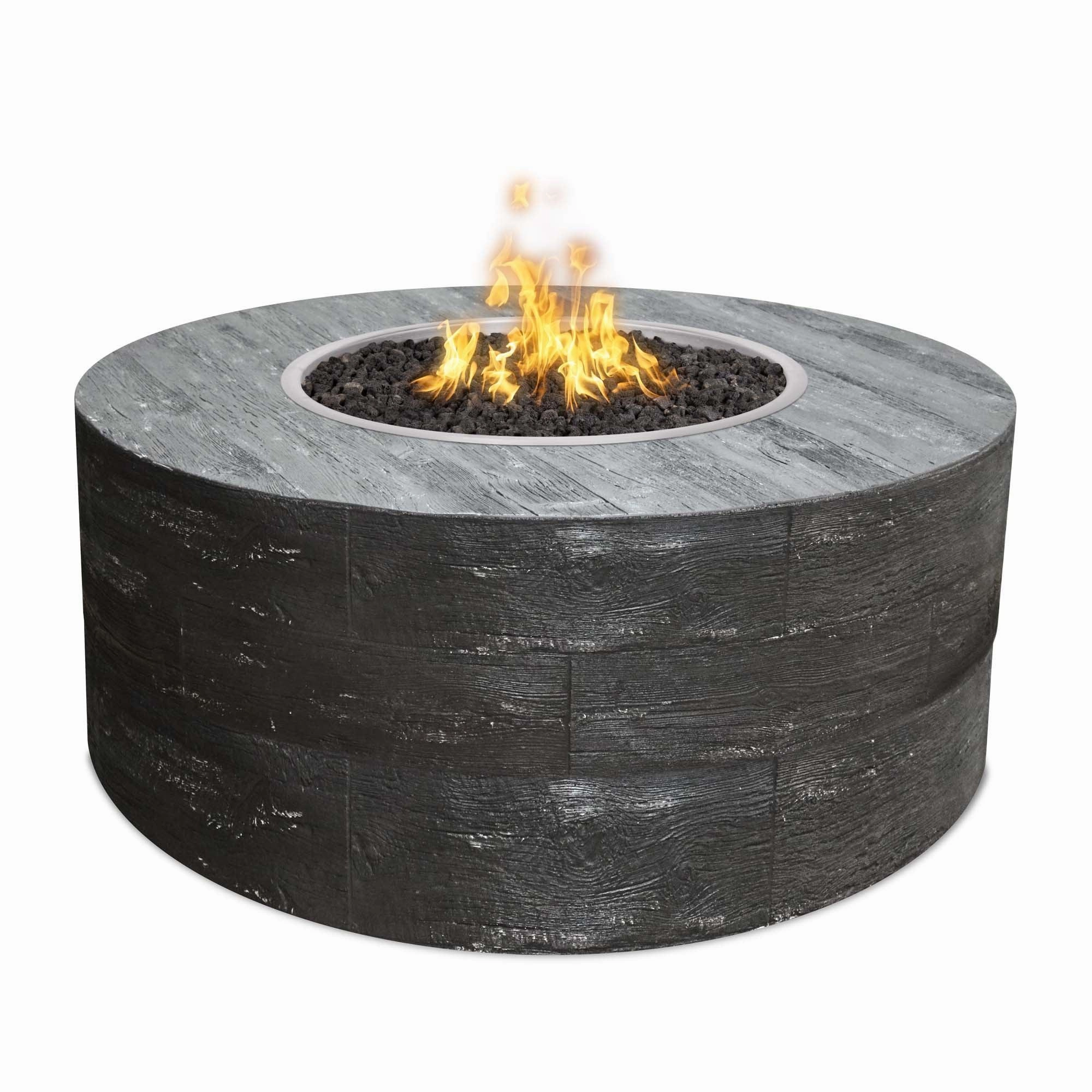 The Outdoor Plus - Sequoia Collection Round Wood Grain Fire Pit OPT-SEQportable outdoor fire pit with lid