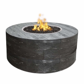 The Outdoor Plus - Sequoia Collection Round Wood Grain Fire Pit OPT-SEQportable outdoor fire pit with lid