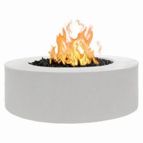 The Outdoor Plus - Unity Round Powder Coat Fire Pit Table w/ Hidden Propane Storageportable outdoor fire pit with lid