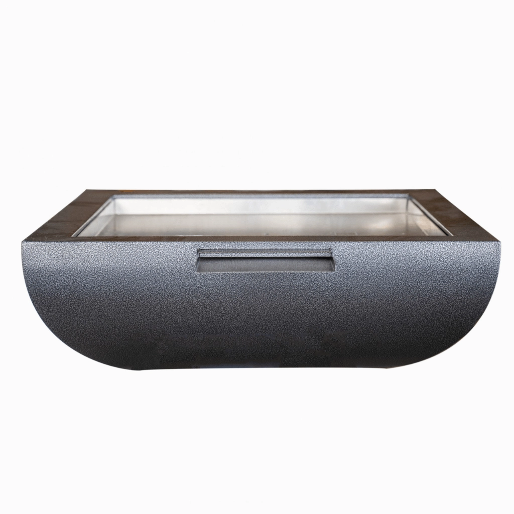 The Outdoor Plus Avalon 24" Hammered Copper Square Match Lit Fire Bowl OPT-24AVCPF