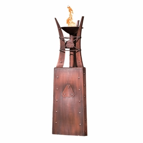The Outdoor Plus Bastille 87" 110V Electronic Ignition Copper Square Gas Fire Tower OPT-FTWR3EKITportable outdoor fire pit with lid