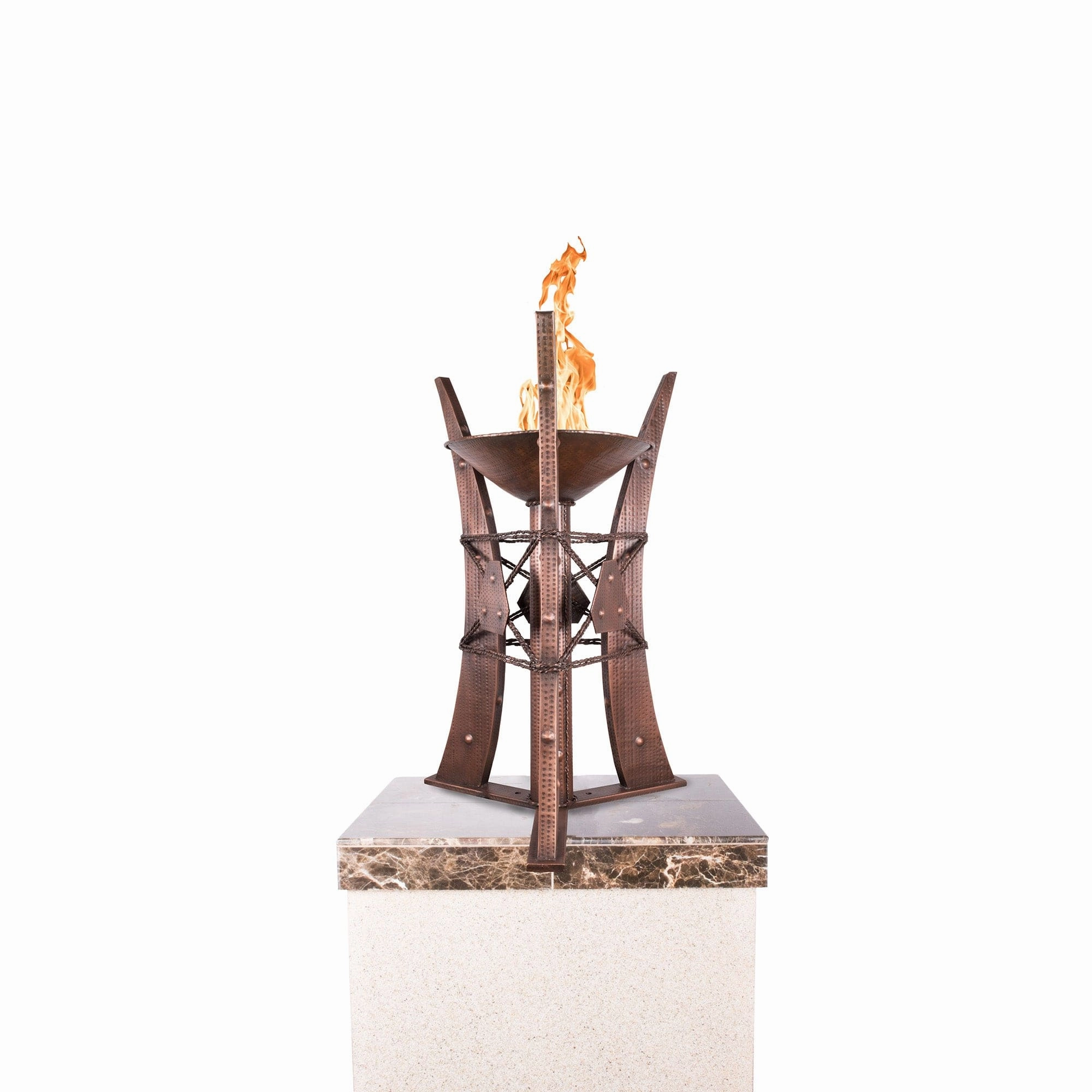 The Outdoor Plus Bastille Hammered Copper Column Ornament OPT-FTWRTOP2Fireproof mat for under fire pit