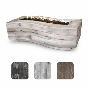 The Outdoor Plus Big Sur GFRC 72" Flame Sense with Spark Igniter Wood Grain Concrete Rectangle Gas Fire Pit OPT-BGSR72FSENportable outdoor fire pit with lid