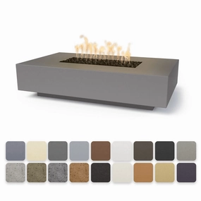 The Outdoor Plus Cabo Linear 56" GFRC Concrete Rectangle Flame Sense with Spark Igniter Fire Pit  OPT-CBLN56FSENportable outdoor fire pit with lid