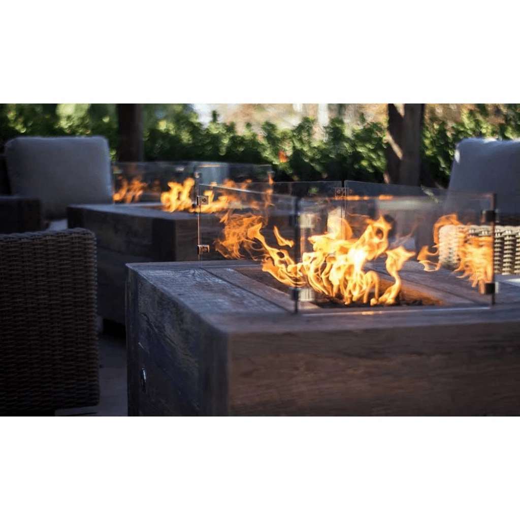The Outdoor Plus Catalina GFRC 120" 12V Electronic Ignition Wood Grain Concrete Rectangle Gas Fire Pit OPT-CTL120E12V