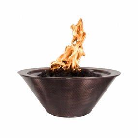 The Outdoor Plus Cazo 30" Match Lit Hammered Copper Round Fire Bowl OPT-102-30NWFportable outdoor fire pit with lid