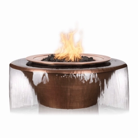 The Outdoor Plus Cazo 36 Hammered Copper 360 Spill Round 12V Electronic Ignition Fire & Water Bowl OPT-36FW360E12Vportable outdoor fire pit with lid