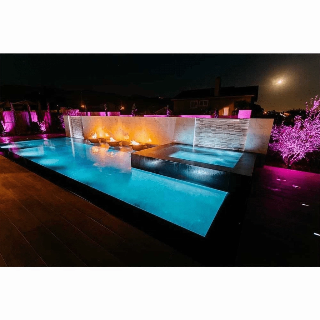 The Outdoor Plus Cazo 36" Hammered Copper 4 Way Spill Round 12V Electronic Ignition Fire & Water Bowl OPT-4W36E12V
