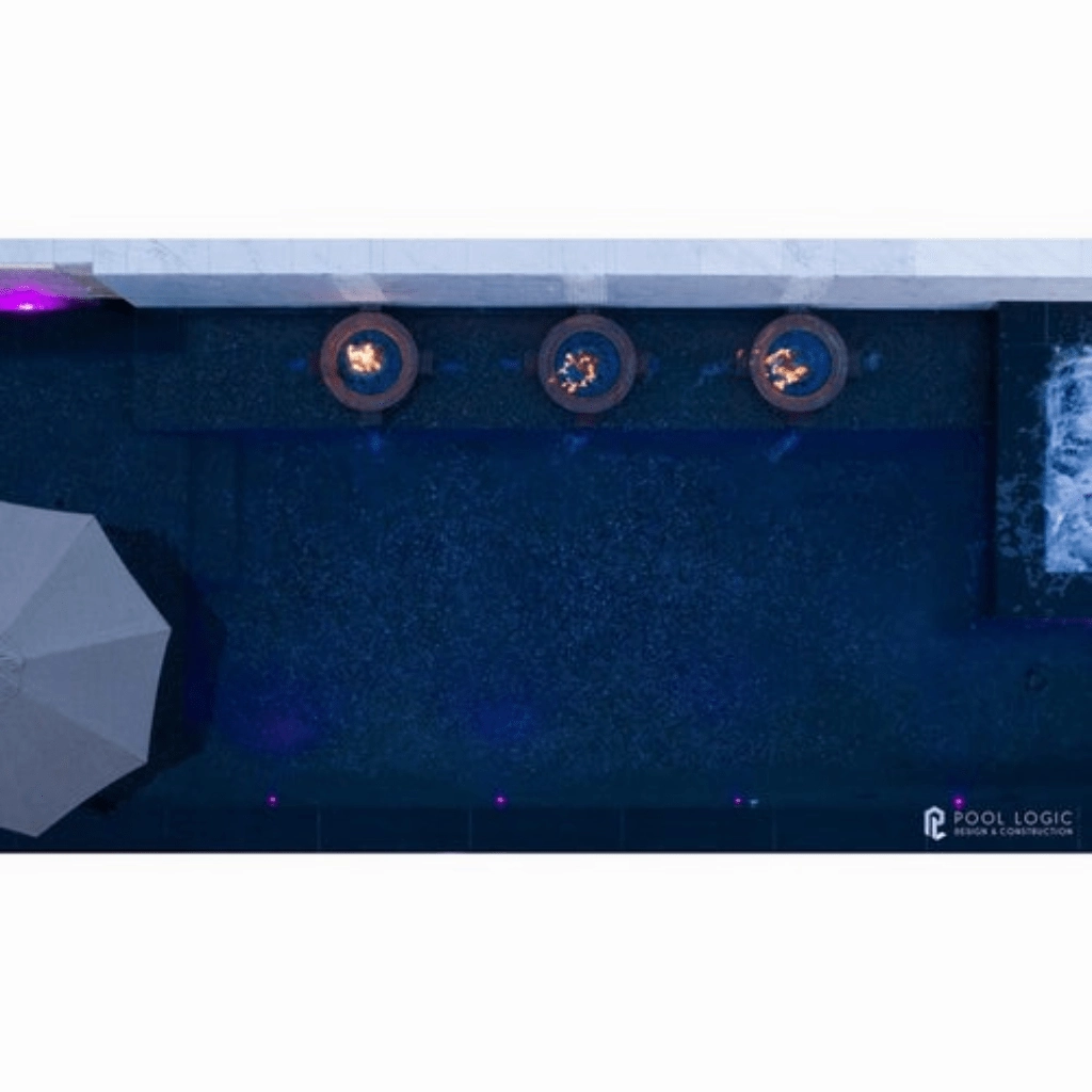 The Outdoor Plus Cazo 36" Hammered Copper 4 Way Spill Round 12V Electronic Ignition Fire & Water Bowl OPT-4W36E12V