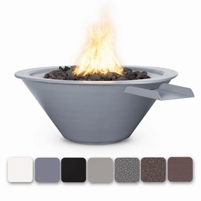 The Outdoor Plus Cazo 36" Powder Coated Steel Round 12V Electronic Ignition Fire & Water Bowl OPT-R36PCFWE12Vportable outdoor fire pit with lid