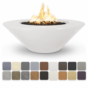 The Outdoor Plus Cazo 60" Wide Ledge GFRC Match Lit Concrete Round Fire Pit OPT-CZ60portable outdoor fire pit with lid