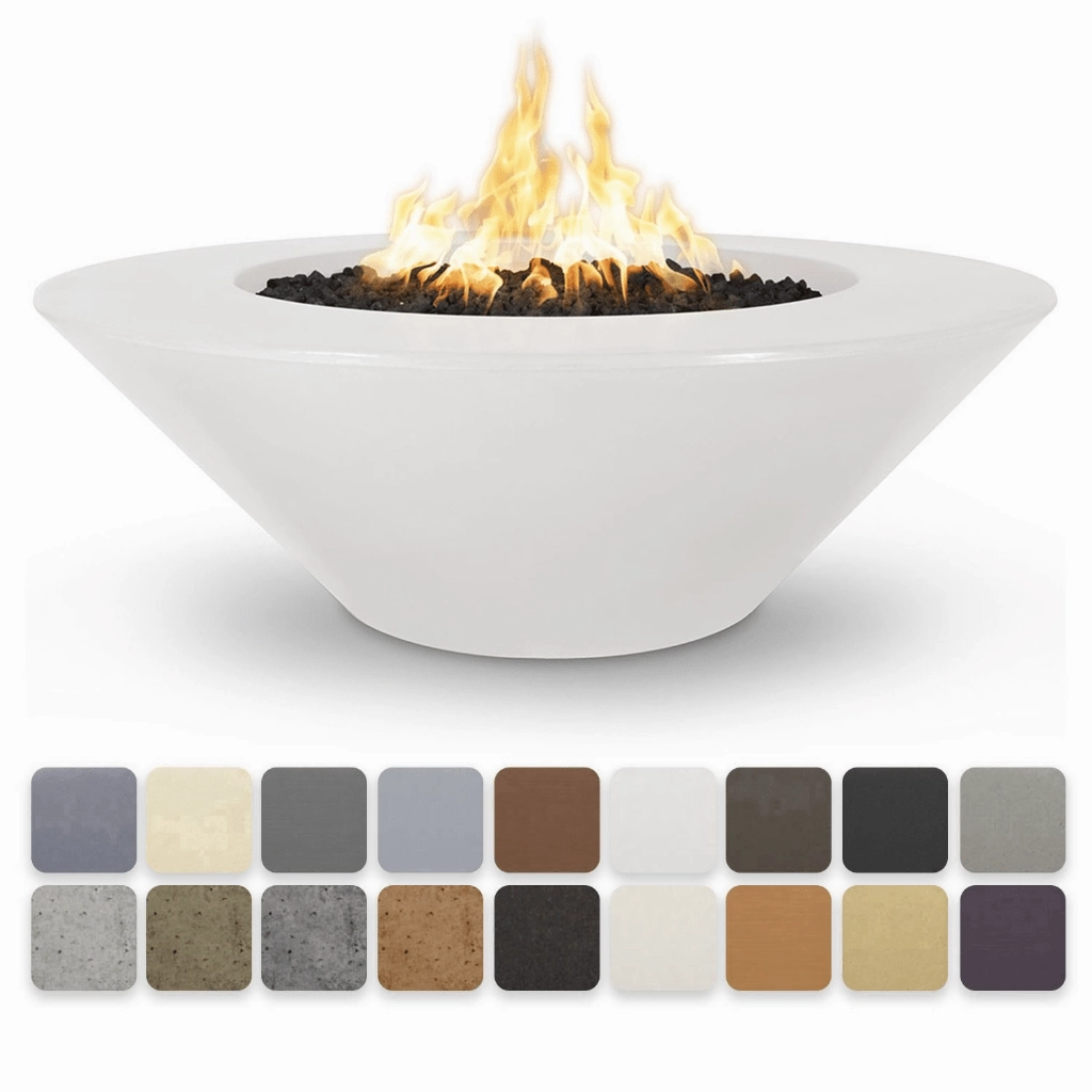The Outdoor Plus Cazo 60" Wide Ledge GFRC Match Lit Concrete Round Fire Pit OPT-CZ60portable outdoor fire pit with lid