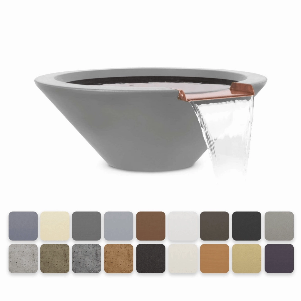 The Outdoor Plus Cazo GFRC 24" Concrete Round Water Bowl OPT-24RWO
