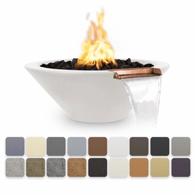 The Outdoor Plus Cazo GFRC 31" Match Lit Concrete Round Fire & Water Bowl OPT-31RFWportable outdoor fire pit with lid