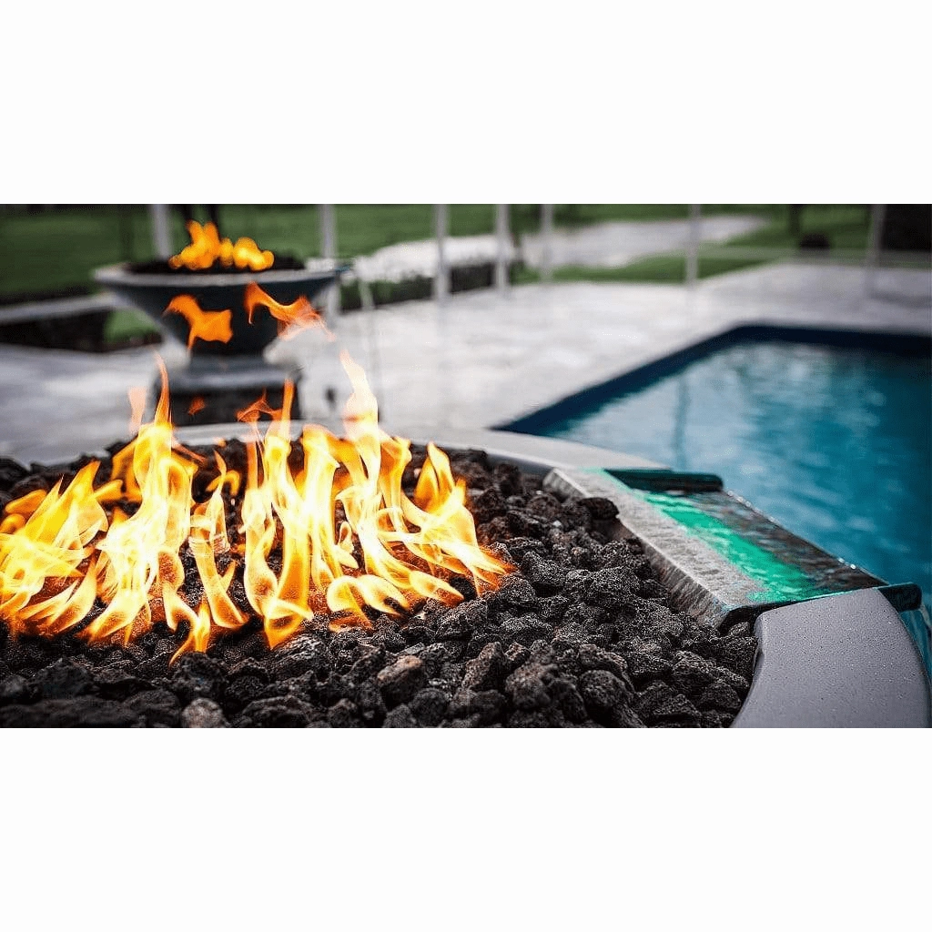 The Outdoor Plus Cazo GFRC 31" Match Lit Concrete Round Fire & Water Bowl OPT-31RFW