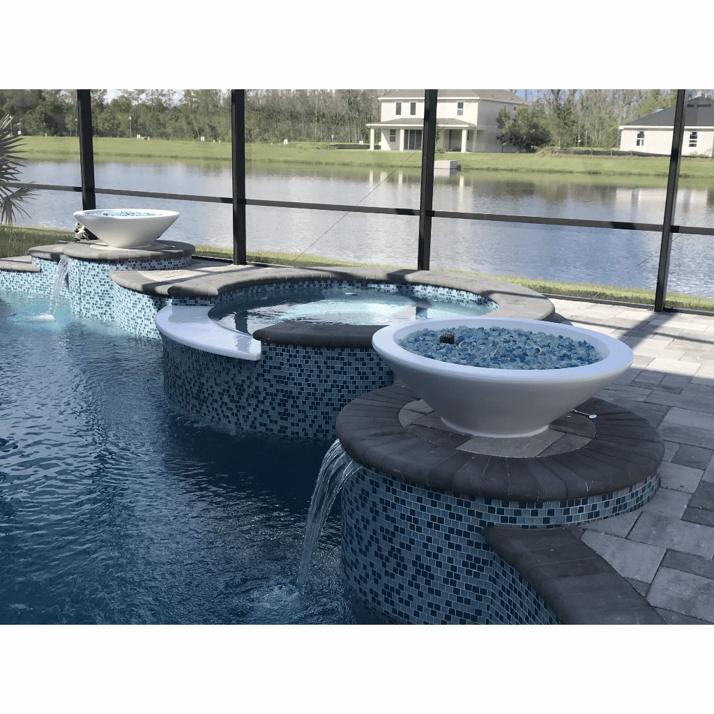The Outdoor Plus Cazo GFRC 31" Match Lit Concrete Round Fire Bowl OPT-31RFO