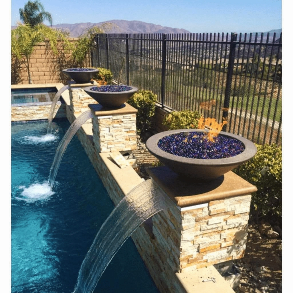The Outdoor Plus Cazo GFRC 31" Match Lit Concrete Round Fire Bowl OPT-31RFO