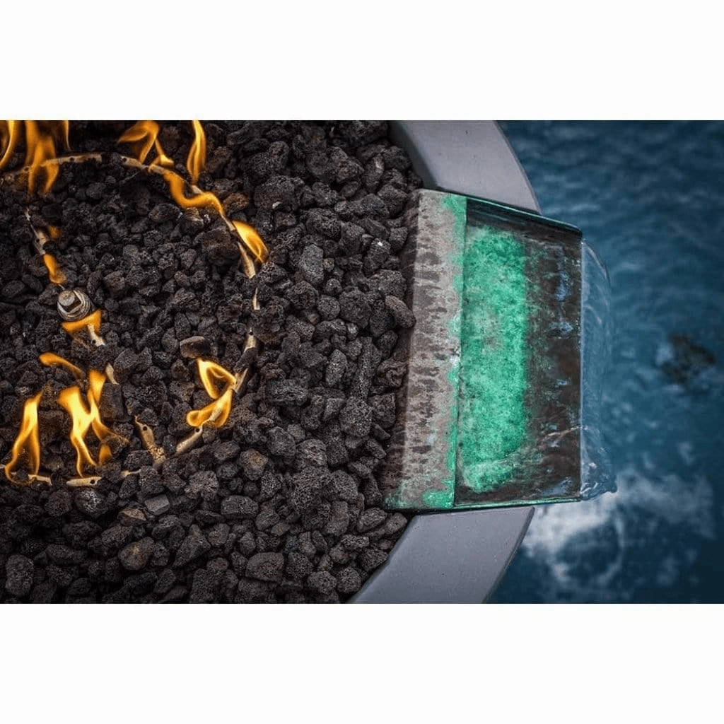 The Outdoor Plus Cazo GFRC 36" 12V Electronic Ignition Concrete Round Fire & Water Bowl OPT-36RFWE12V