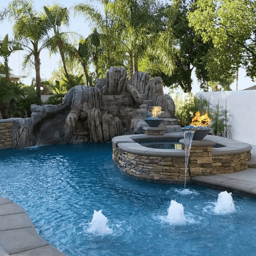 The Outdoor Plus Cazo GFRC 48" Match Lit Concrete Round Fire & Water Bowl OPT-48RFW