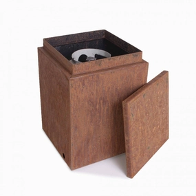 The Outdoor Plus Corten Steel Liquid Propane Tank Enclosure OPT-LPHIDECSportable outdoor fire pit with lid