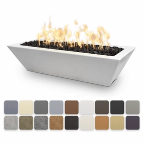 The Outdoor Plus Linear Maya GFRC 48" Concrete Rectangle Match Lit Fire Bowl OPT-4820MFOportable outdoor fire pit with lid