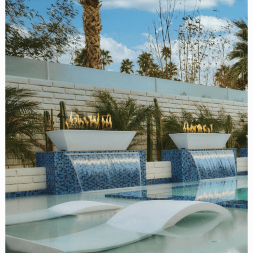 The Outdoor Plus Linear Maya GFRC 48" Concrete Rectangle Match Lit Fire Bowl OPT-4820MFO