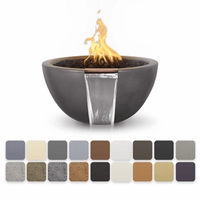 The Outdoor Plus Luna GFRC 30" Concrete Round 12V Electronic Ignition Fire & Water Bowl OPT-LUNFW30E12Vportable outdoor fire pit with lid