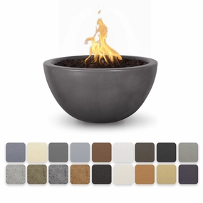 The Outdoor Plus Luna GFRC 38" Concrete Round 12V Electronic Ignition Fire Bowl OPT-LUNFO38E12Vportable outdoor fire pit with lid