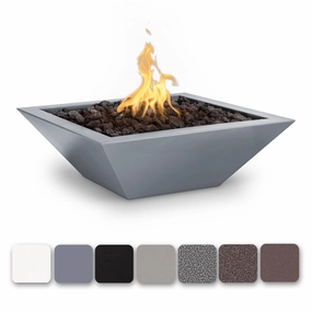 The Outdoor Plus Maya 30" Powder Coated Steel Square 12V Electronic Ignition Fire Bowl OPT-30SQPCFOE12Vportable outdoor fire pit with lid