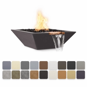 The Outdoor Plus Maya GFRC 36" 12V Electronic Ignition Concrete Square Fire & Water Bowl OPT-36SFWE12Vportable outdoor fire pit with lid