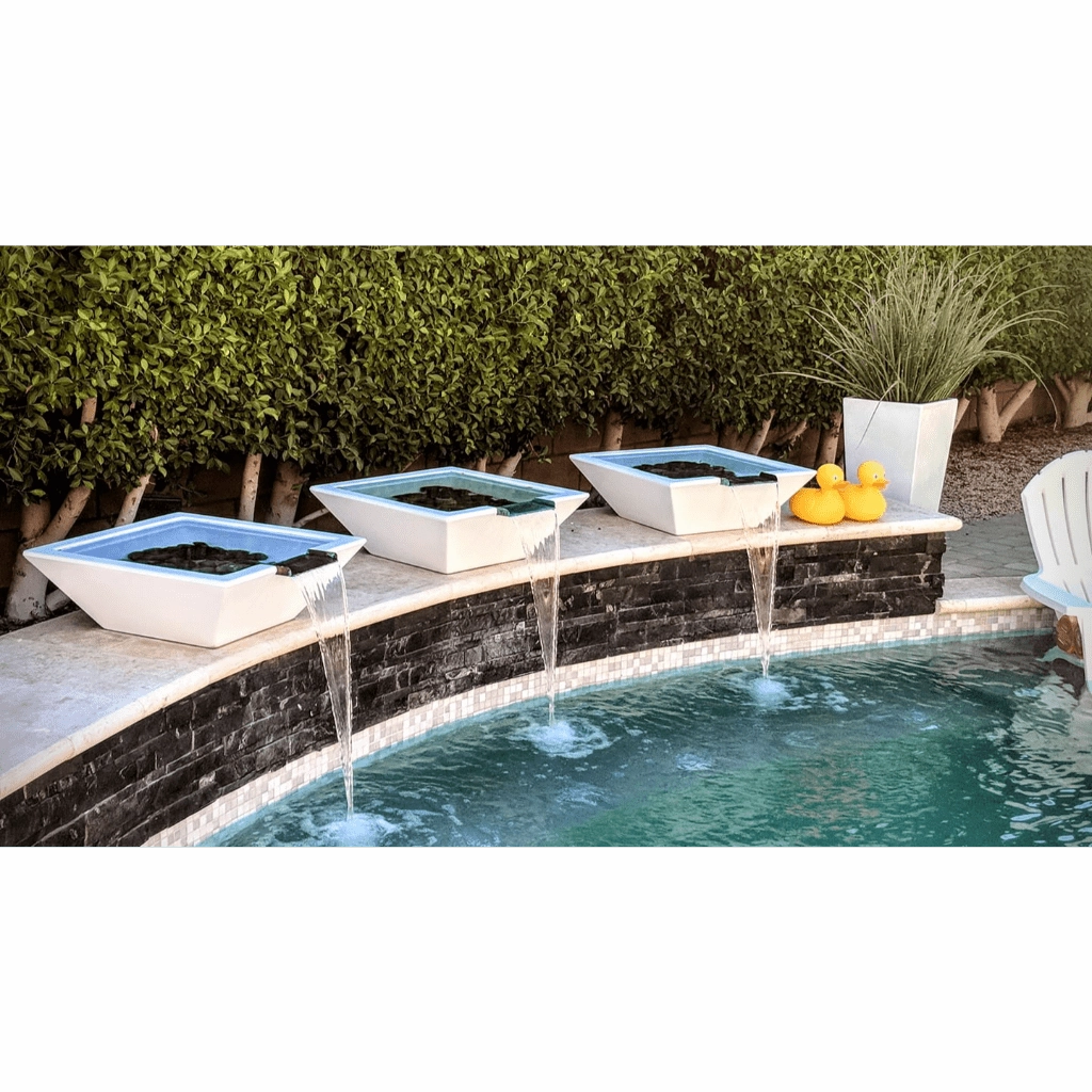 The Outdoor Plus Maya GFRC 36" Concrete Square Water Bowl OPT-36SWO
