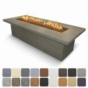 The Outdoor Plus Newport GFRC 144" Match Lit Concrete Rectangle Fire Table OPT-NPTT144portable outdoor fire pit with lid